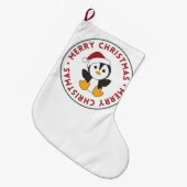 Penguin Weihnachten Schnee Winter Tiere Pinguine Großer Weihnachtsstrumpf (Vorderansicht (hängend))