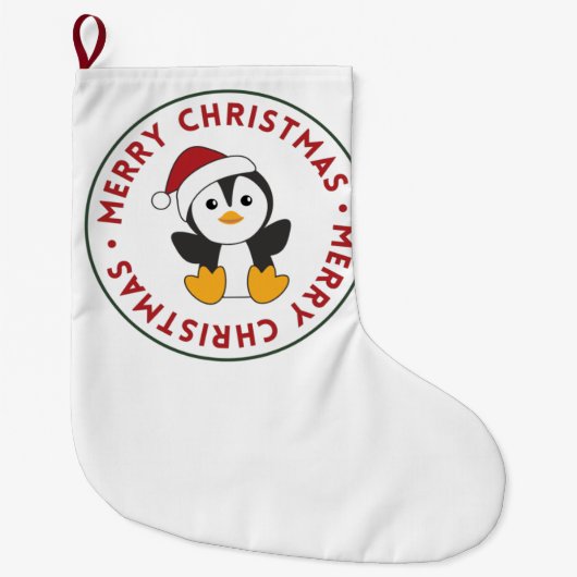 Penguin Weihnachten Schnee Winter Tiere Pinguine Großer Weihnachtsstrumpf (Vorderseite)