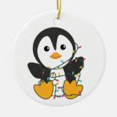 Penguin Weihnachten Schnee Winter Tiere Pinguine Keramik Ornament (Vorne)
