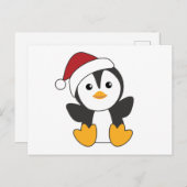 Penguin Weihnachten Schnee Winter Tiere Pinguine P Postkarte (Vorne/Hinten)