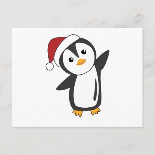 Penguin Weihnachten Schnee Winter Tiere Pinguine Postkarte (Vorderseite)