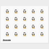 Penguin Weihnachten Schnee Winter Tiere Pinguine Runder Aufkleber (Blatt)