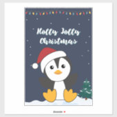 Penguin Weihnachten Schnee Winter Tiere Pinguine S Aufkleber (Blatt)
