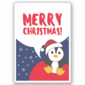 Penguin Weihnachten Schnee Winter Tiere Pinguine S Aufkleber (Vorderseite)