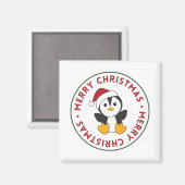 Penguin Weihnachten Schnee Wintertiere Pinguine Ma Magnet (Vorderseite/Rückseite)