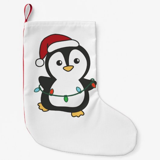 Penguin Weihnachten Winter Tiere Urlaub Penguines Kleiner Weihnachtsstrumpf (Vorderseite)