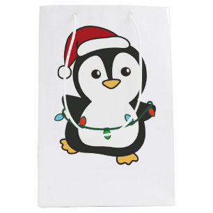Penguin Weihnachten Winter Tiere Urlaub Penguines Mittlere Geschenktüte