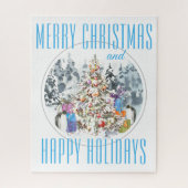 Penguin Weihnachts-Feier 16"x20" Puzzle (Vertikal)