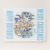 Penguin Weihnachts-Feier 16"x20" Puzzle (Horizontal)