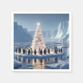 Penguin Weihnachts-Party Serviette (Vorderseite)