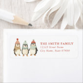 Penguin Weihnachts-Rücksendeadressen-Aufkleber (Insitu)