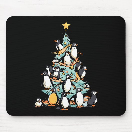Penguin Weihnachts-Tag Ice Bird Tier Weihnachtsman Mousepad (Vorne)