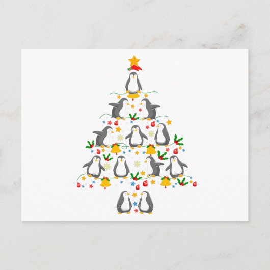 Penguin Weihnachtsbaumgeschenk, Pinguin Liebhaber Postkarte (Vorderseite)
