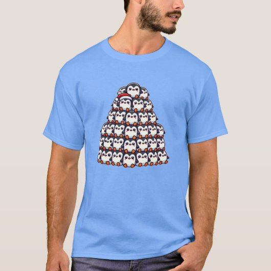 Penguin Weihnachtsbaumkiefer Vintag T-Shirt (Vorderseite)