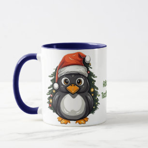 Penguin Weihnachtsmannmütze Frohe Weihnachtsfamili Tasse