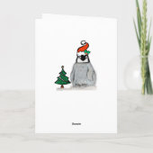 Penguin-Weihnachtsmannmütze-Weihnachtskunst-Wagen Feiertagskarte (Rückseite)