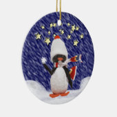 Penguin Weihnachtsparadies Keramikornament (Rechts)