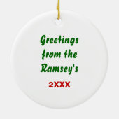 Penguin Weihnachtsparadies Keramikornament (Hinten)