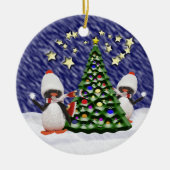 Penguin Weihnachtsparadies Keramikornament (Vorne)