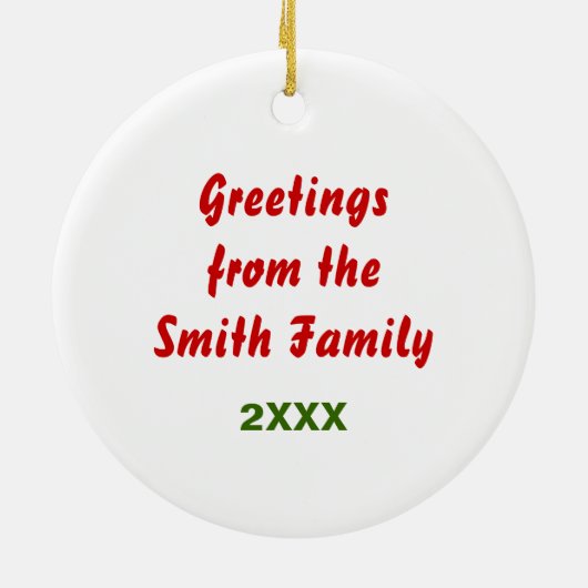 Penguin Weihnachtsparadies Keramikornament (Hinten)