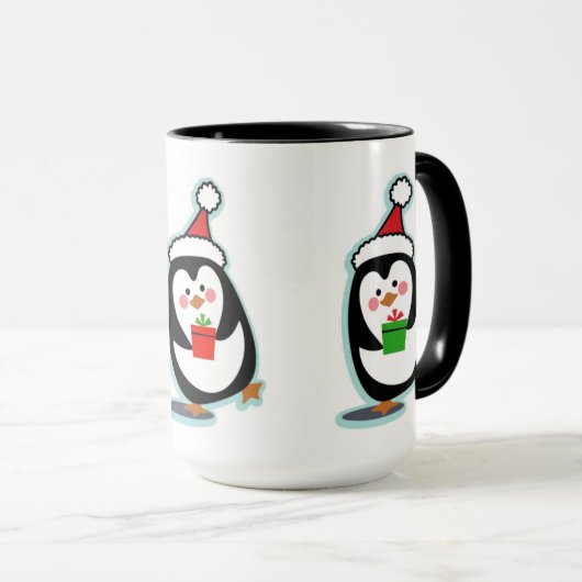 Penguin-WeihnachtsTasse - Penguins Tasse (VorderseiteRechts)