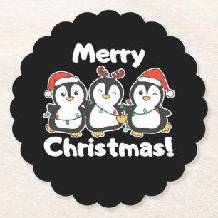 Penguin Weihnachtstiere Niedliche Pinguine Untersetzer
