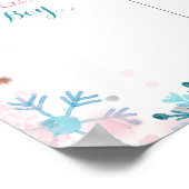 Penguin Winter Gender Reveal Board Poster (Ecke)