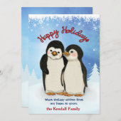 Penguin Winter Greetings Feiertagskarte (Vorne/Hinten)