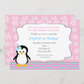 Penguin Winter ONEderland Einladungen zum Geburtst (Vorne/Hinten)