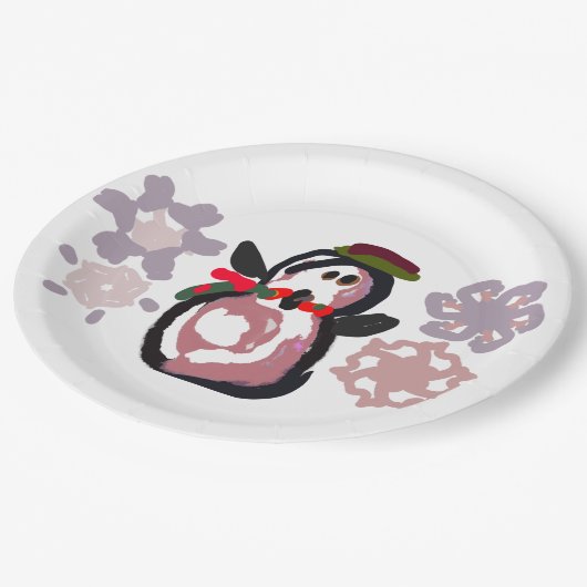 Penguin Winter  Pappteller (Schrägansicht)