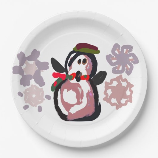 Penguin Winter  Pappteller (Vorderseite)