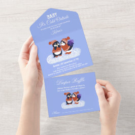 Penguin Winter Schnee Geburtstag Baby Dusche Kälte All In One Einladung