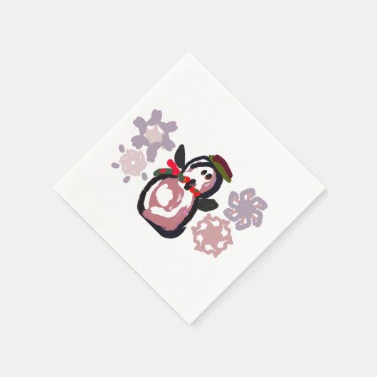 Penguin Winter  Serviette (Ecke)