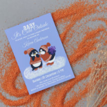 Penguin Winter Snow Birthday Baby Dusche