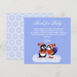 Penguin Winter Snow Birthday Baby Showbook Dankeskarte