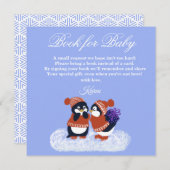 Penguin Winter Snow Birthday Baby Showbook Dankeskarte (Vorne/Hinten)