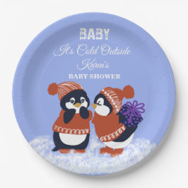 Penguin Winter Snow Birthday Baby Shower Cold Pappteller