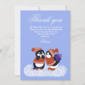 Penguin Winter Snow Birthday Baby Shower Thank you Einladung (Vorderseite)