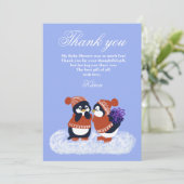 Penguin Winter Snow Birthday Baby Shower Thank you Einladung (Stehend Vorderseite)