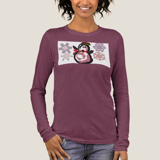 Penguin Winter  Tri-Blend Shirt (Vorderseite)