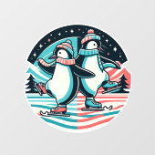 Penguin Winter Waltz Fensteraufkleber (Blatt)