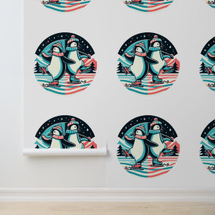 Penguin Winter Waltz Tapete