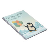 Penguin with Balloons | Dry Humour Custom Notebook Notizblock (Rechte Seite)