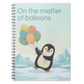 Penguin with Balloons | Dry Humour Custom Notebook Notizblock (Vorderseite)