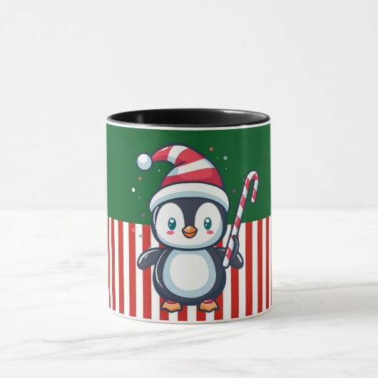 Penguin with Candy Cane Tasse (Zentrum)