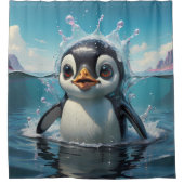 Penguin Wonderland Bad Duschvorhang (Vorderseite)
