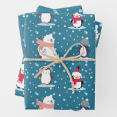 Penguin Wrapping Paper Christmas Winter Geschenk Geschenkpapier Set (Beispiel)