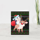 Penguin Xmas Sweater Style Ugly Santa Penguin Chri Karte (Vorderseite)