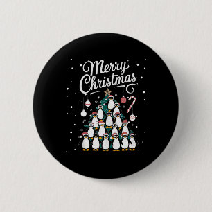 Penguin Xmas Tree Penguine Weihnachtsbaum Merry Ch Button
