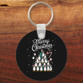 Penguin Xmas Tree Penguine Weihnachtsbaum Merry Ch Schlüsselanhänger (Vorderseite)